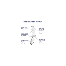 Gode en verre borosilicaté massif transparent Double Crystal Satisfyer 